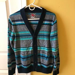 Unisex button front sweater/cardigan